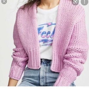 Free People Glow For It Cardi in Pink Medium $108